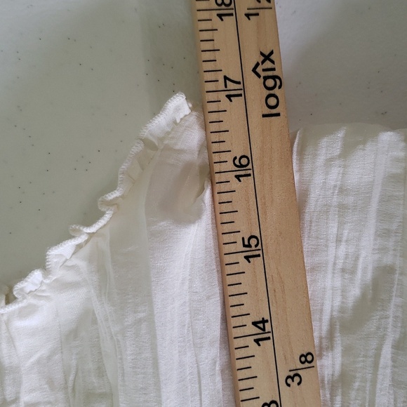 Suzi Chin For Maggie Boutique Sleeveless Mini Dress 8 White Gray Ruched Stretch - Picture 11 of 14